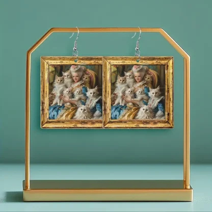 "Marie Antoinette and Her Children" Cat Earrings - Inspired by Élisabeth Vigée Le Brun