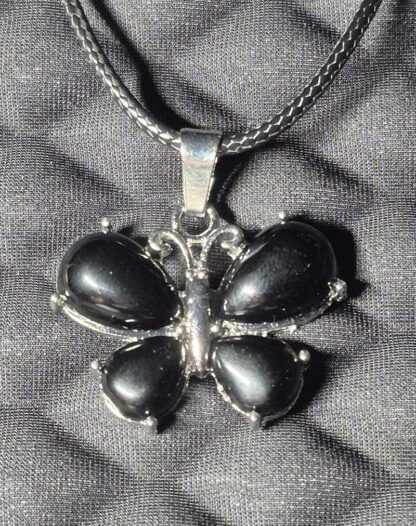 Black Stone Butterfly Pendant