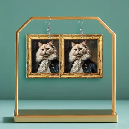 "The Blue Boy" Cat Earrings - Inspired by Thomas Gainsborough