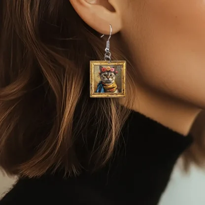 "The Two Fridas" Cat Earrings - Inspired  by Frida Kahlo - Image 2