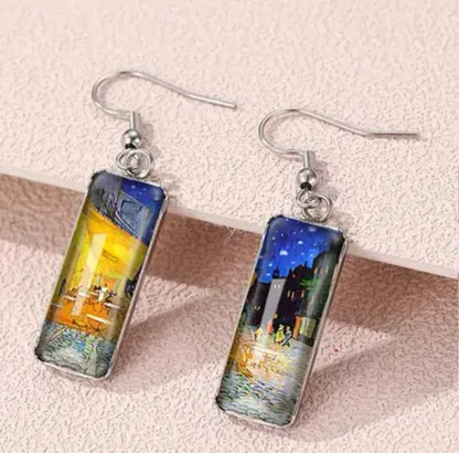 "The Café Terrace at Night" Earrings - Inspired by Van Gogh