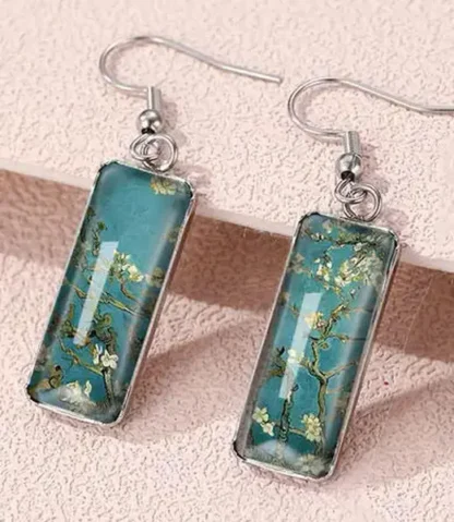 "Almond Blossoms" Earrings - Inspired by Van Gogh