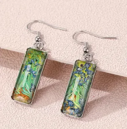 "Irises" Earrings - Inspired by Van Gogh