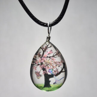 Teardrop Shaped Pressed Dried Floral Pendants