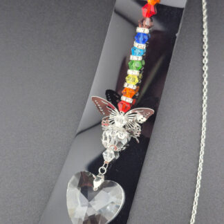 Butterfly Suncatcher with Heart Crystal