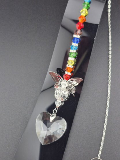 Butterfly Suncatcher with Heart Crystal