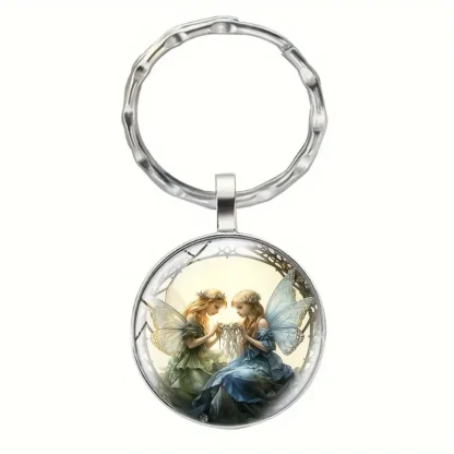 Glass Cabochon Fairy Keychain #3