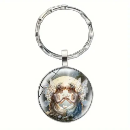 Glass Cabochon Fairy Keychain #4